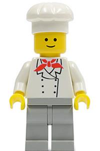 Chef Minifigure - Minifigure with light gray legs and a standard grin, dressed as a chef - chef004