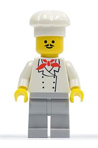 Chef Minifigure - Chef minifigure with light bluish gray legs and a moustache - chef011