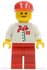McDonald's Chef Minifigure - Chef with a white torso featuring 4 buttons and the McDonald's logo - chef015s