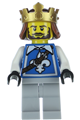 King warrior with a Fleur de Lis vest, crown, and dark brown beard - col261
