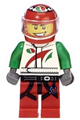 Race Car Driver, White Octan Race Suit with Octan Logo, Black Leg Straps with Carabiner - col270