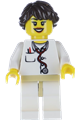 Doctor - Lab Coat Stethoscope and Thermometer, White Legs with Tan Hips, Long French Braided Female Hair - col284