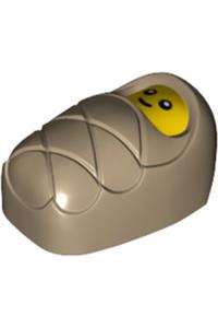 Baby Infant Minifigure - Baby minifigure with a smiling face, small eyes pattern, and stud holder on the back - col339