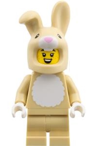 Bunny Costume Fan Minifigure - Minifigure of a bunny costume fan from Series 28, without stand and accessories - col470