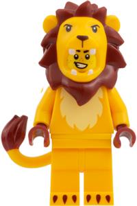 Minifigure of Lion Costume Fan from Series 28 - Lion costume fan from Series 28, minifigure only without stand and accessories - col471