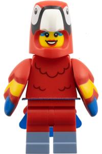 Parrot Costume Fan Minifigure - Parrot costume fan from Series 28, minifigure only without stand and accessories - col472