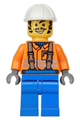 Construction Worker - Orange Shirt, White Construction Helmet - con003