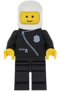 Police - Zipper with Badge, Black Legs, White Classic Helmet cop003