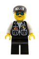 Police - Sheriff Star and 2 Pockets, Black Legs, White Arms, Black Cap with Police Pattern - cop009