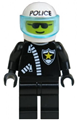 Police - Zipper with Sheriff Star, White Helmet with Police Pattern, Trans-Light Blue Visor - cop010