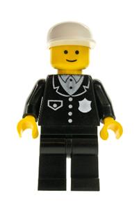 Police - Suit with 4 Buttons, Black Legs, White Cap cop012