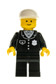 Police - Suit with 4 Buttons, Black Legs, White Cap - cop012