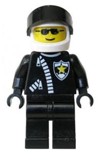 Police - Zipper with Sheriff Star, White Helmet, Black Visor cop019