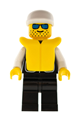 Police officer wearing a white cap and white arms, with a sheriff star and 2 pockets, black legs, and blue sunglasses - cop020