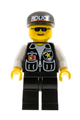 Police - Sheriff Star and 2 Pockets, Black Legs, White Arms, Black Cap with Police Pattern, Black Sunglasses - cop044