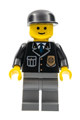 Police - City Suit with Blue Tie and Badge, Dark Bluish Gray Legs, Black Cap - cop048