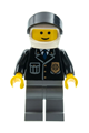 Police - City Suit with Blue Tie and Badge, Dark Bluish Gray Legs, White Helmet, Black Visor - cop049