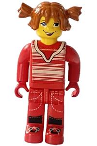 Tina Minifigure - Tina with red torso and red legs - cre010