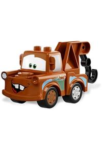 Duplo Tow Mater - Duplo Tow Mater with dark orange hook base and dark orange/light bluish gray wheels - crs026