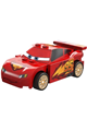 Lightning McQueen with a Piston Cup hood, white and gold wheels, red 2 x 8 plate, and 3 green 1 x 2 plates - crs095