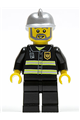 Fire - Reflective Stripes, Black Legs, Silver Fire Helmet, Gray Beard - cty0004