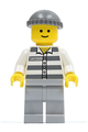Police - Jail Prisoner 50380 Prison Stripes, Light Bluish Gray Legs, Dark Bluish Gray Knit Cap - cty0028