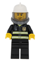 Fire - Reflective Stripes, Black Legs, White Fire Helmet, Breathing Neck Gear with Airtanks, Yellow Hands - cty0030