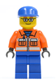 Ground Crew - Orange Zipper, Safety Stripes, Orange Arms, Blue Legs, Blue Cap, Glasses - cty0053