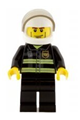 Fireman - Reflective Stripes, Black Legs, White Standard Helmet, Cheek Lines - cty0062