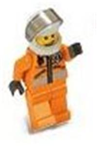 Doctor Minifigure - Doctor wearing a jacket with a zipper and EMT Star of Life, white legs, blue helmet, trans-black visor, glasses, and brown eyebrows - cty0080