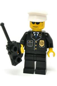 Police - City Suit with Blue Tie and Badge, Black Legs, Sunglasses, White Hat cty0094