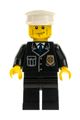Police - City Suit with Blue Tie and Badge, Black Legs, Vertical Cheek Lines, Brown Eyebrows, White Hat - cty0095