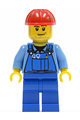 Worker in Blue Overalls