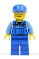 Worker in Blue Overalls