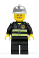 Fire - Reflective Stripes, Black Legs, Silver Fire Helmet, Thin Grin with Teeth - cty0173