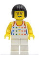 Passenger - Shirt with Female Rainbow Stars Pattern, White Legs, Black Bob Cut Hair - cty0182