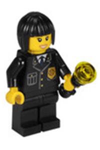 Police - City Suit with Blue Tie and Badge, Black Legs, Black Bob Cut Hair cty0211