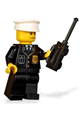 Police - City Suit with Blue Tie and Badge, Black Legs, Black Eyebrows, White Hat - cty0218