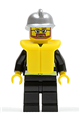 Firefighter - Reflective Stripes, Black Legs, Silver Fire Helmet, Beard and Glasses, Life Jacket - cty0251