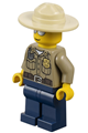 Forest Police - Dark Tan Shirt with Pockets, Radio and Gold Badge, Dark Blue Legs, Campaign Hat, Silver Sunglasses - cty0260