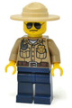 Forest Police - Dark Tan Shirt with Pockets, Radio and Gold Badge, Dark Blue Legs, Campaign Hat, Black and Silver Sunglasses - cty0264