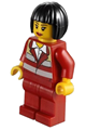 Female paramedic with black bob cut hair wearing a red uniform - cty0271