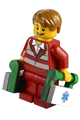 Male paramedic with tousled hair wearing a red uniform - cty0272