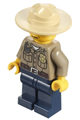 Forest Police - Dark Tan Shirt with Pockets, Radio and Gold Badge, Dark Blue Legs, Campaign Hat, Angry Eyebrows and Scowl, White Pupils - cty0273