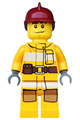 Fire - Bright Light Orange Fire Suit with Utility Belt, Dark Red Fire Helmet - cty0286