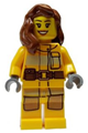 Fire - Bright Light Orange Fire Suit with Utility Belt, Reddish Brown Female Hair over Shoulder - cty0337