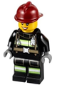 Fire - Reflective Stripes with Utility Belt, Dark Red Fire Helmet, Black Eyebrows - cty0347