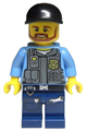 Police - LEGO City undercover elite police officer 1 - brown beard - cty0360