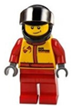 Monster Truck Driver, Race Suit with Airborne Spoilers Logo, Black Helmet with Trans-Black Visor, Crooked Smile - cty0385