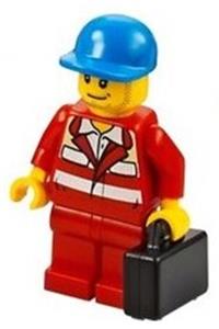Paramedic Minifigure - Male paramedic wearing a red uniform and a blue short bill cap - cty0394